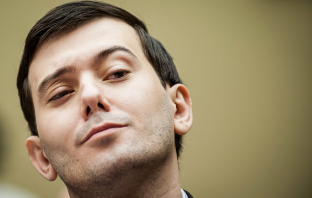 Martin Shkreli, former chief executive officer of Turing Pharmaceuticals LLC, reacts during a House Committee on Oversight and Government Reform hearing on prescription drug prices in Washington, D.C., U.S., on Thursday, Feb. 4, 2016. Shkreli, who is no longer with Turing and faces federal fraud charges unrelated to the drugmaker, declined to make any comments to the committee. "On the advice of counsel, I invoke my Fifth Amendment," Shkreli said. Photographer: Pete Marovich/Bloomberg via Getty Images