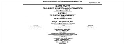 Photo of Insys SEC filing August 2016