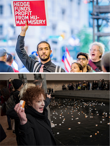 Two photos of March 2018 protest